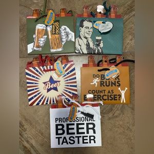 Set of 5 Heavy weighted Beer gift bags